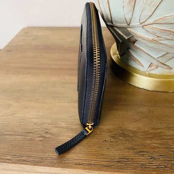 Tory Burch Britten Zip Continental Leather Wallet in Black - Picture 7 of 8